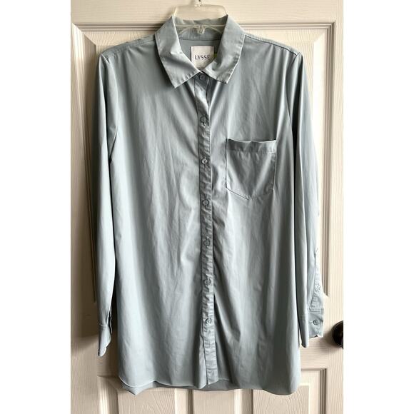 LYSSE Bundle Of 8 Solid Print Button Down Wrinkle Resistant Career Blouses Tops - Picture 8 of 16